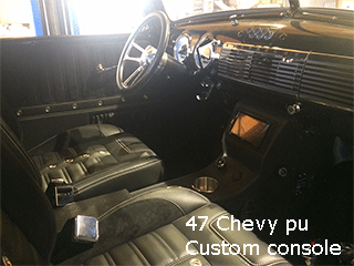 47 chevy pu modern cup holder center console