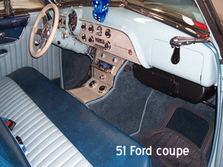 51 ford coupe bench seat console